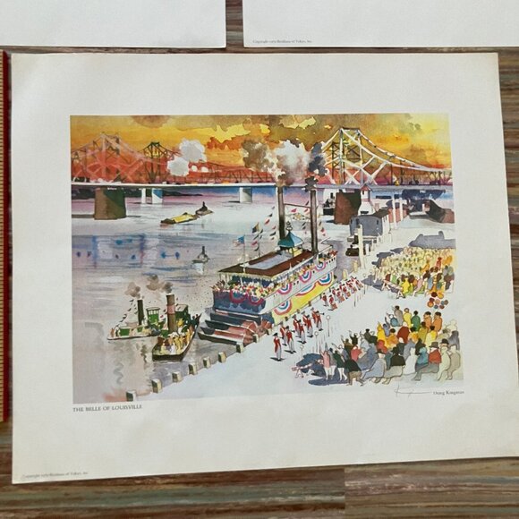 Dong Kingman Art Print Set of 5 US Cities Atlanta Mormon Temple Benihana 1979 - Picture 2 of 10